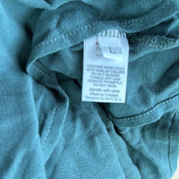 Michael Lauren NWT Sam Open Shoulder Bell Sleeve Top in Admiral Green size L - Picture 6 of 6